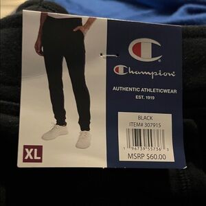 Champion Black Jogger Pants Mens xl draw stringwaist with pocket casual athletic